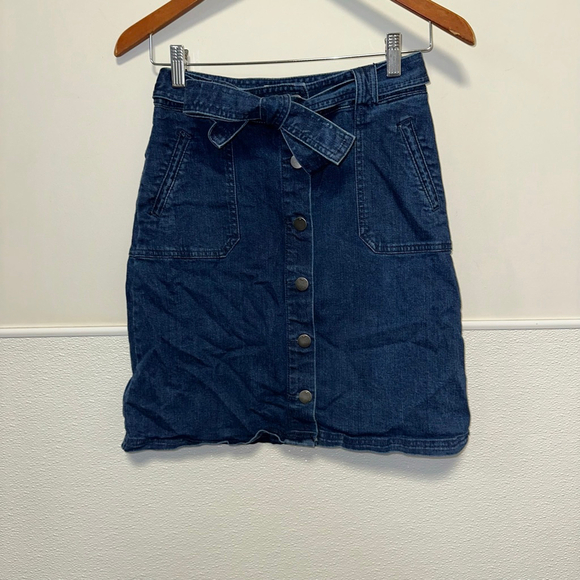 A New Day Dresses & Skirts - Women's A New Day Blue Denim Button Front A-Line Skirt Size 2 Button Down Belt